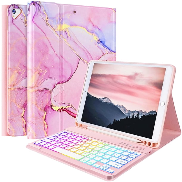 Funda con teclado FUWANG para iPad 9ª, 8ª generación, 10,2 pulgadas