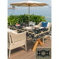 thumbnail image 6 of 52x70 Inch Outdoor Tablecloth with Umbrella Hole Zipper Rectangle Boho Floral Black Rectangular Tablecloths Outside Waterproof Geometric Ethnic Tribe Patio Table Cloth Cover for Picnic Party, 6 of 8