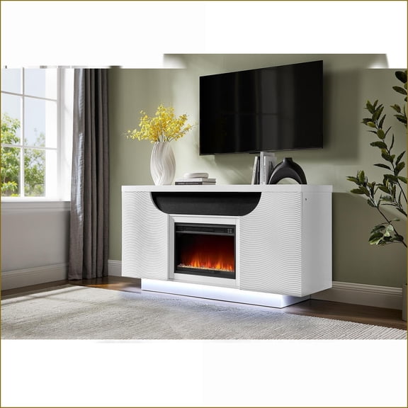 Electric Fireplace 66'' Alessia Modern with LED Flames | Freestanding | Primary Living Space
