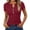 Deep Red -BP16, variant on Women's Short Sleeve Tops Ribbed Henley Button Up Shirt Slim Fitted Basic Casual Blouse Spring 2026 Army Green 2XL
