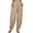 Khaki, variant on Buigttklop Pants for Women 2024 Summer Casual Loose Cotton and Linen Pocket Solid Trousers Pants