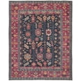 thumbnail image 5 of 2' X 3' Pink Blue And Orange Wool Floral Hand Knotted Distressed Stain Resistant Area Rug With Fringe, 5 of 8