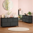 thumbnail image 4 of Dresser for Bedroom, Chests of Drawers, Storage Organizer with 5 Drawers, Sturdy Metal Frame, Wood Tabletop for Guest Room, Closet, Entryway, Nursery, Gray, 4 of 7