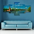 thumbnail image 3 of TISHIRON 5PCS Framed Canvas Wall Art Set,50"x24"Kremlin Embankment Canvas Art Decor, 3 of 7