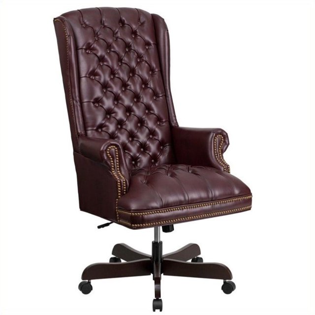 Scranton & Co Chaise de Bureau Rembourrée Traditionnelle en Bordeaux