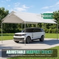 thumbnail image 6 of Dateyes 10x20 FT Carport, Heavy Duty Carport Canopy with Adjustable Height, Outdoor Carport Shelter with Reinforced Frame, Portable Garage for Cars, Boats and Trucks, White, 6 of 9