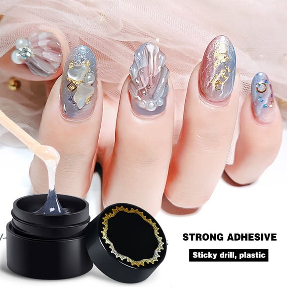 Strong Nail Rhinestone Glue, Clear, B A - Super Strong Nail Rhinestone Glue, Clear Adhesive for Nail Gems & Diamonds 8/15Ml, Nail Art Easter Mother'S Day Nail Makeup Organizers