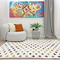 thumbnail image 2 of Alfa Rich 7x10 Moroccan White Area Rugs for Living Room Bedroom Decor Washable Cotton Pet Friendly, 2 of 5