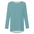 thumbnail image 5 of Long Sleeve Shirts for Women Dressy Casual Crew Neck Hem Flowy Tops Color Block Geometry Printed Oversized Loose Tunic Shirts Graphic Tees for Spring Fall #B06-Orange S, 5 of 5
