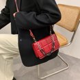 thumbnail image 4 of Sywqhk Mujeres Pu Cuero Diamante Enrejado Bolso Cadena Pequeños Bolsos De Hombro (Rojo) Sywqhk Para estrenar, 4 of 9