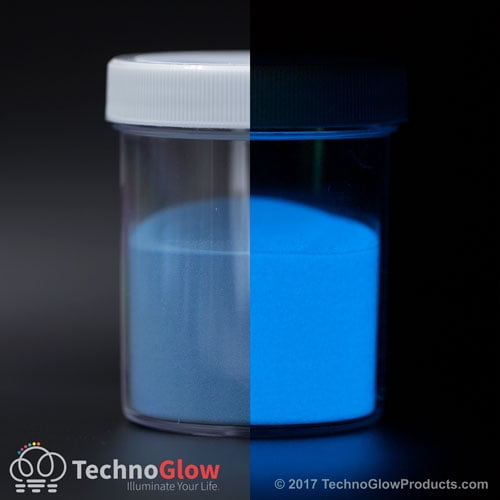 Blue Glow in the Dark Powder, UV Reactive 16 Ounces, by TechnoGlow