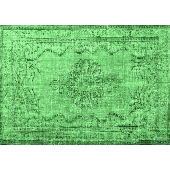 Ahgly Company Indoor Rectangle Persian Emerald Green Traditional Area Rugs, 2' x 4'