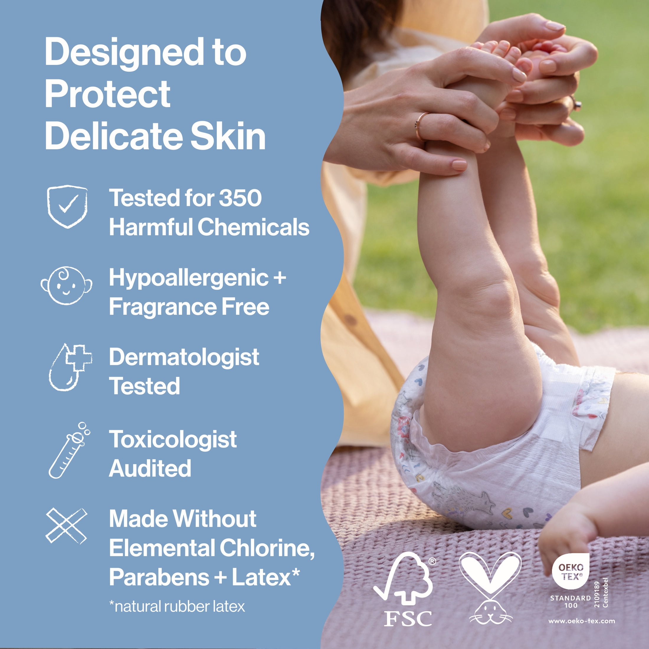 Honest® Clean Conscious Baby Diapers Size 5 (27+ lbs), Hypoallergenic and Fragrance Free, 32 Count