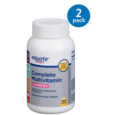 (2 Pack) Equate Women 50+ Complete Multivitamin/Multimineral Supplement, 100