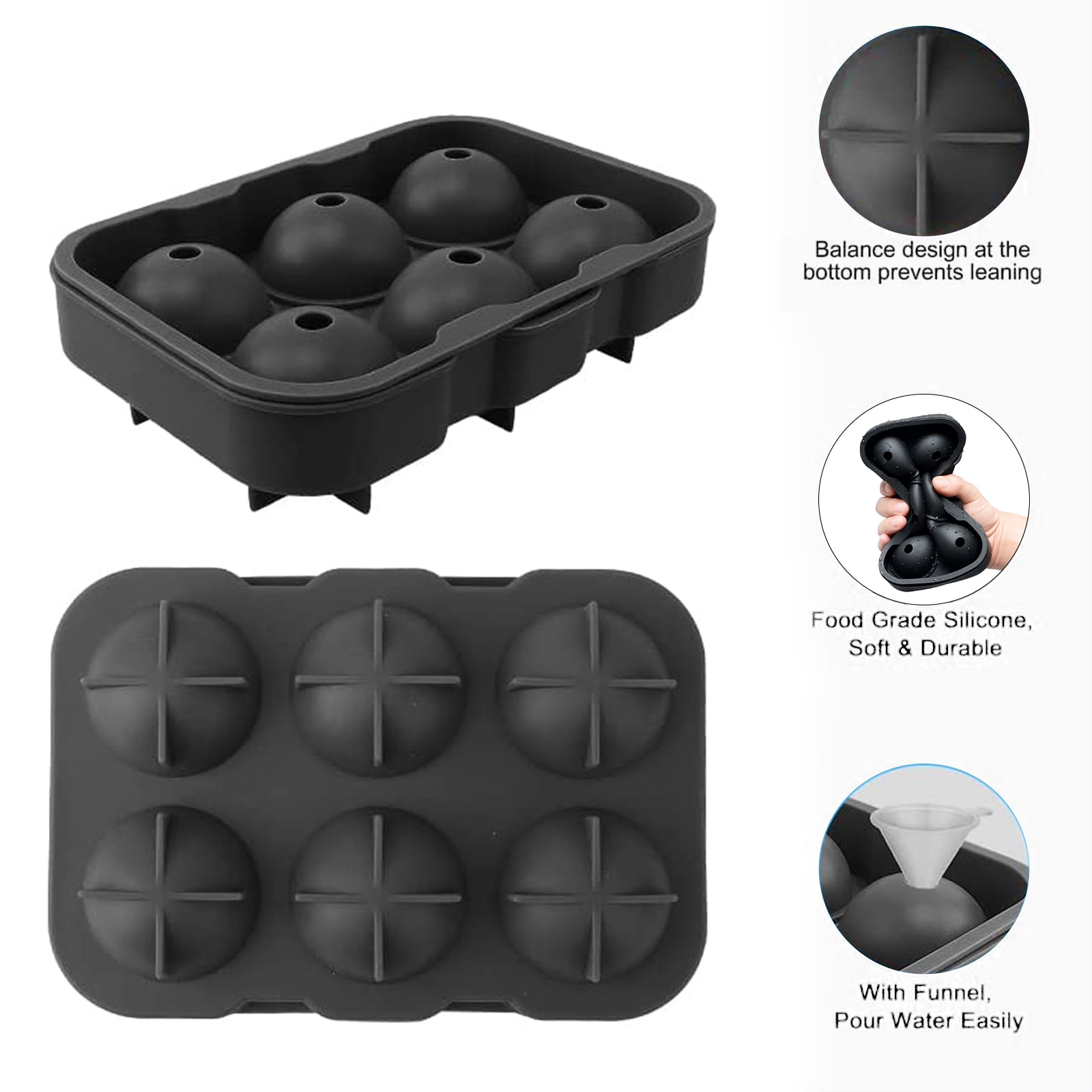 Kitchen & Table by H-E-B Silicone Sphere Ice Molds - Black