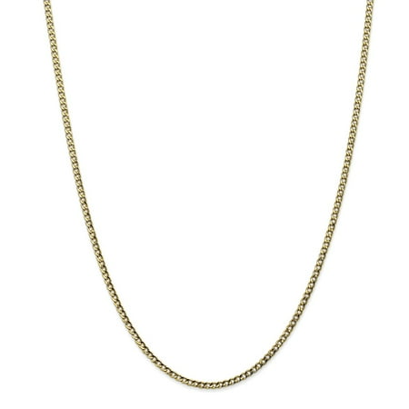 Roy Rose Jewelry 10K Yellow Gold 2.5mm Semi-Solid Curb Link Chain ~ length: 20 inches