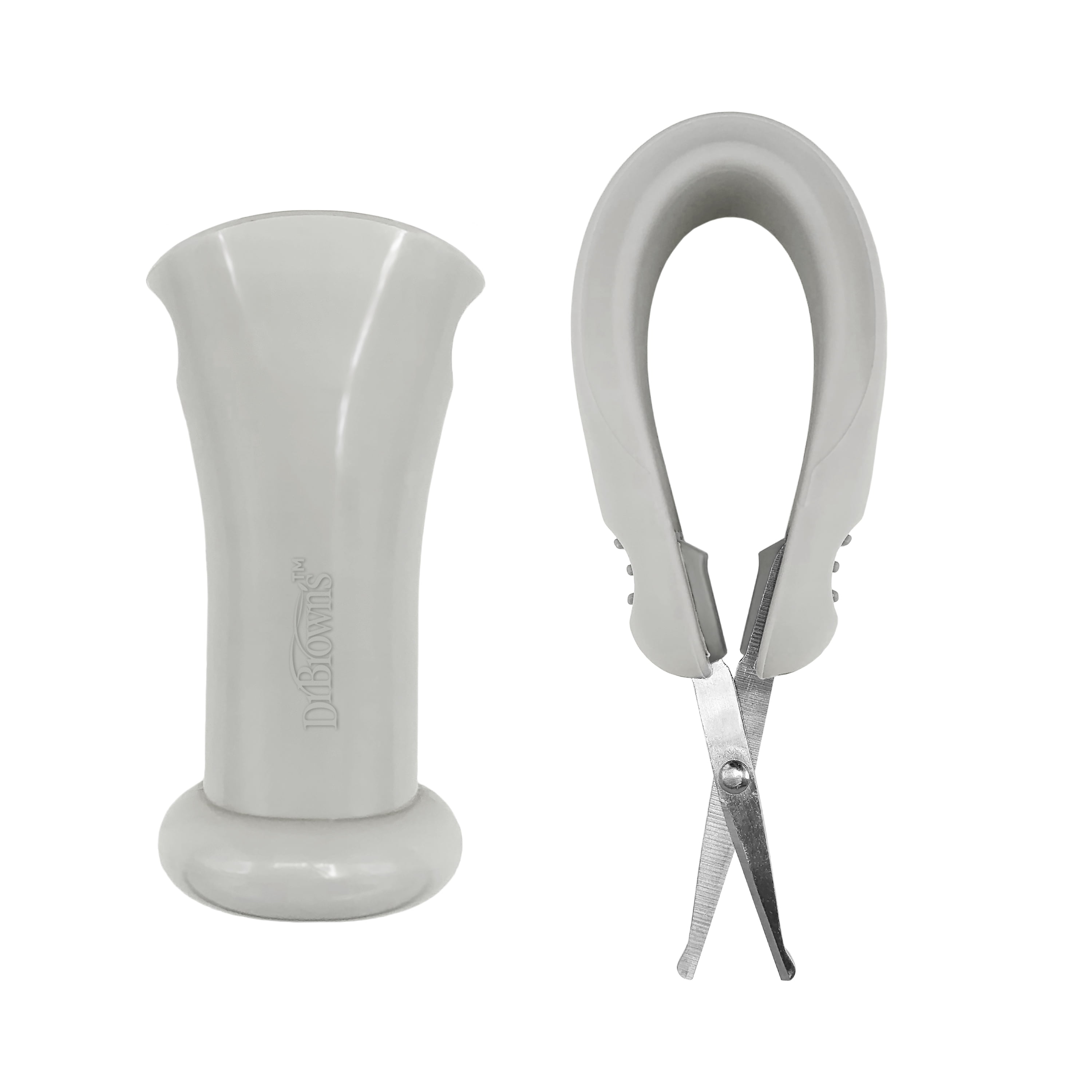 Dr. Brown's Safe Squeeze Nail Scissors with Rounded Blade Tip and 100% Silicone Handle for Infant & Baby