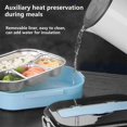 thumbnail image 3 of POINTERTECK 1300ML Lunch Box 4 Compartments Bento Box Stainless Steel Insulation Lunch Box with Spoon and Chopsticks Thermal Bento Lunch Box BPA Free Stainless Steel Liner Tableware Set, 3 of 9