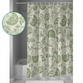 thumbnail image 3 of 54x78 Inch Shower Curtain Decorative Sage Green Spring Floral Bathtub Bath Curtains Fabric Waterproof Bathroom Decor Retro Summer Botanical Farmhouse Small Stall Shower Curtain Set with 12 Hooks, 3 of 6