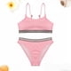 thumbnail image 2 of REDARER Girls' Solid Color 2-Piece Swimsuit Set – Swimwear for Kids, Perfect for Beach and Pool,Size 8-9 Years, 2 of 5