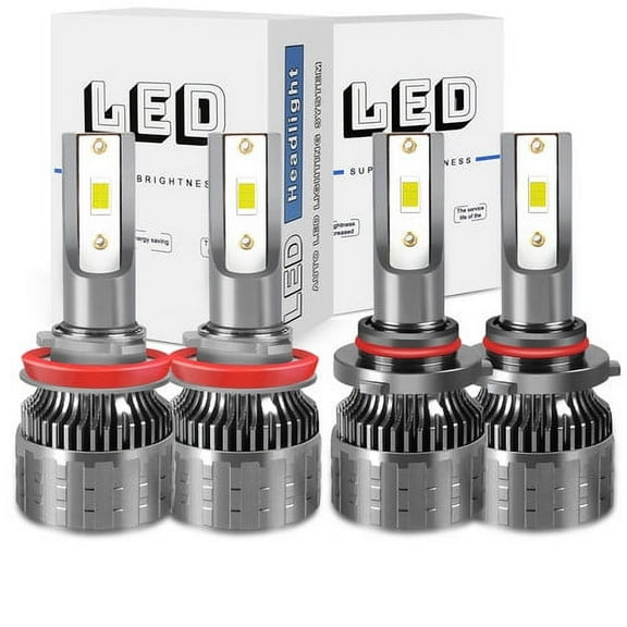 4* 9005 H11 Combo LED Headlight Bulbs KIT for 2013-2020 Ford Escape High Low Beam