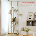 thumbnail image 2 of Adjustable 236-258cm Height Cat Tree with Condo Scratching Post Large Cat Tower rascadores de gato Cat Accessories Pet Cat Toys ShopWise Round, 2 of 8