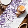 thumbnail image 3 of Purple Leaves Table Runner 60 Inches, Summer Botanical Bed Runner Dresser Scarves Tabletop for Indoor Outdoor Parties/Ceremony/Banquet, 13" x 60", 3 of 8