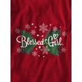 thumbnail image 3 of Blessed Girl Womens Long Sleeve T-Shirt Nutcracker, True Red, 3X, 3 of 6