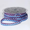 thumbnail image 2 of The Ribbon People Blue and Red Woven Edge Checkered Wired Craft Ribbon 0.375" x 132 Yards, 2 of 2