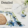 thumbnail image 2 of Blue Green Spring Floral Pillow Covers, Linen Long Throw Pillow Case, Weeping Botanical Summer Holiday Pillow Protector Decorative Cushion Cover for Living Room/Bedroom 20" x 36", 2 of 8