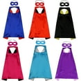 Superhero Capes and Masks for Kids Halloween Cosplay Double Side Capes