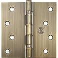 thumbnail image 2 of Stone Harbor Hardware 4" Ball-Bearing Door Hinges, Square Corner, Antique Brass, 3-Pack, 2 of 4