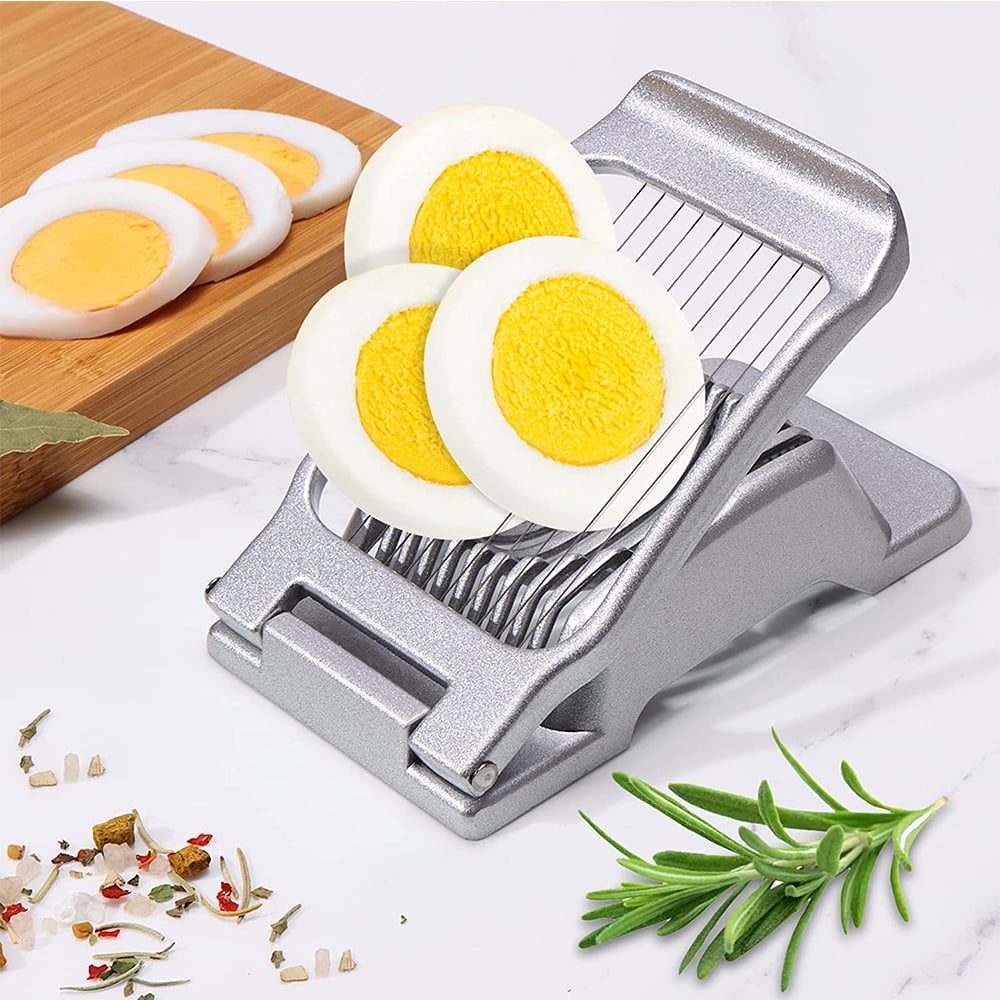 Egg Slicer, Multipurpose 304 Stainless Steel Wire Egg Slicer for Hard  Boiled Eggs, Aluminum Egg Cutter Heavy Duty Slicer 