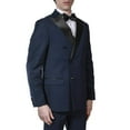 thumbnail image 2 of Adam Baker Men's 91060 Formal Slim Fit 2-Piece Double Breasted Peak Lapel Tuxedo - Midnight Blue - 42L, 2 of 5