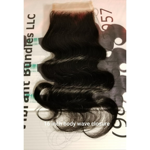 100% Human Hair 16 Inch Body Wave Closures