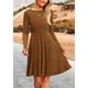 thumbnail image 5 of Vestido PRETTYGARDEN Marrón de Punto Acanalado de Manga Larga XL, 5 of 8