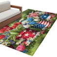 thumbnail image 2 of Independence Day Washable Area Rug 2.7 x 5 ft Watercolor Flower Red Poppy White Daisy Blue Star, Soft Non Slip Rugs Stain Repellent Indoor Felt Carpet for Living Dining Room Bedroom Home Office, 2 of 9