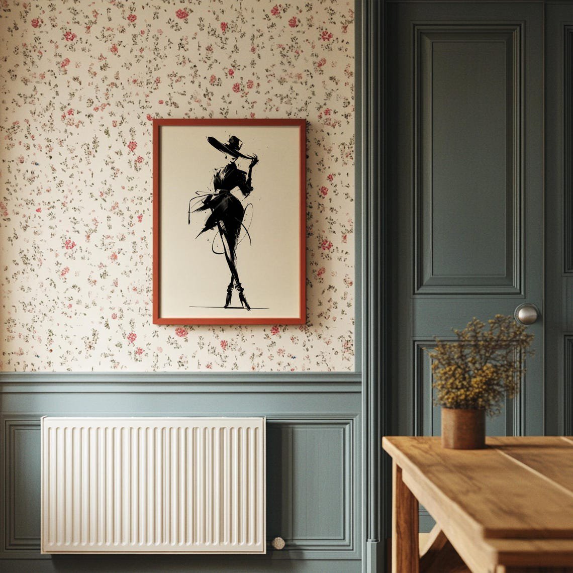 Minimalist Fashion Woman Wall Art Print Chic Modern Decor