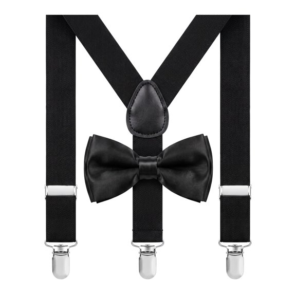 Child Kids Suspenders Bowtie Set - Adjustable Suspender Set for Boys and Girls