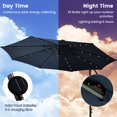 thumbnail image 6 of Resenkos 10 Feet Cantilever Umbrella with 32 LED Lights and Solar Panel Batteries-Navy, Patio Offset Umbrella with Easy Tilt Adjustment, Outdoor Hanging Umbrella, Sunshade Umbrella Canopy, 6 of 6