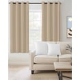 thumbnail image 2 of Khaki Solid Color Blackout Curtains for Bedroom Living Room Darkening Curtains 84 Inch Length 2 Panels Set Aesthetics Contemporary Luxury Window Curtain Window Treatment Grommet Drapes 52"x84", 2 of 9