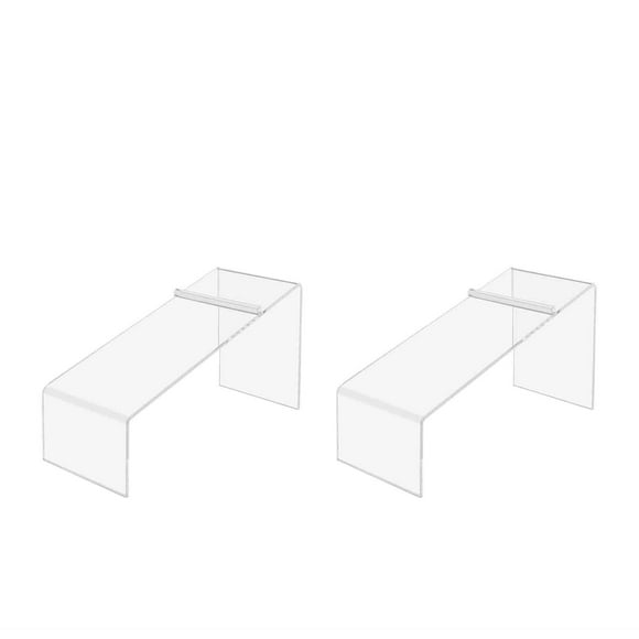 2 Pack Présentoir à Chaussures en Acrylique Clair Premium Lucite 4"L x 5"H Support Incliné avec Butée pour Magasins de Détail et Magasins de Vêtements par des Supports de Marketing