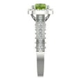 thumbnail image 3 of 2.7ct round cut green natural peridot 18k white gold halo Bridal Wedding Engagement Promise Anniversary Ring for Women size 10.5, 3 of 7