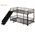 thumbnail image 2 of Harper & Bright Designs Twin Over Twin Metal Bunk Bed with Slide & Guardrails, Metal Bunkbeds Frame for  Bedrooms, Black, 2 of 16