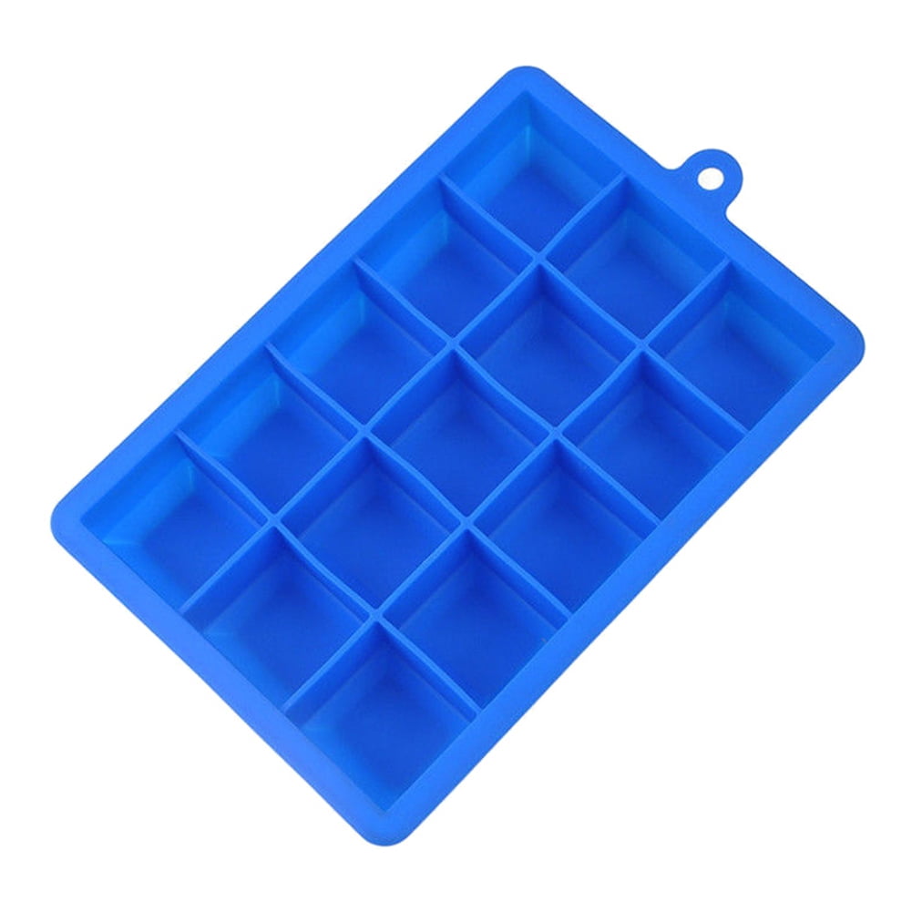 Silicone Square 15-Cavity Large Ice Cube Tray Maker Mold Mould Tray Jelly Tool L 