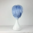 thumbnail image 4 of Unique Bargains Human Hair Wigs for Women with Wig Cap Straight Hair 13" Short Blue Wigs, 4 of 6