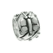 Queenberry Sterling Silver Butterfly European Style Bead Charm Fits Pandora