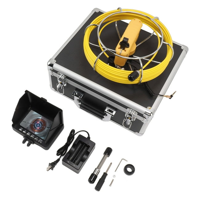 Sewer Camera, Plumbing Drain Camera, Home Pipe Borescope Inspection Camera With 5 Inch LCD Screen 15M/30M/50M Optional Cable, IP68 Waterproof, 6 LED, 8GB Memory Card