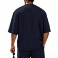 thumbnail image 5 of hotojiny Mens Casual T-Shirts Textured Classic Fit Half Sleeve Knit Tees Loose Crewneck Solid Color Tee Shirts S-3XL, 5 of 5