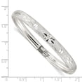 thumbnail image 3 of White Sterling Silver bracelet Bangle Diamond-cut 7.25 in 6.5 mm, 3 of 3
